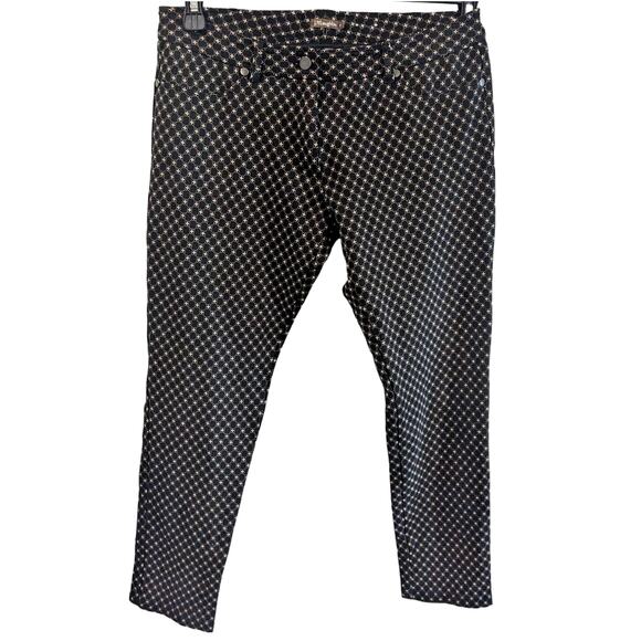 J. McLaughlin Geometric Floral Black Becca Pant Stretch Size 8 - Picture 1 of 7